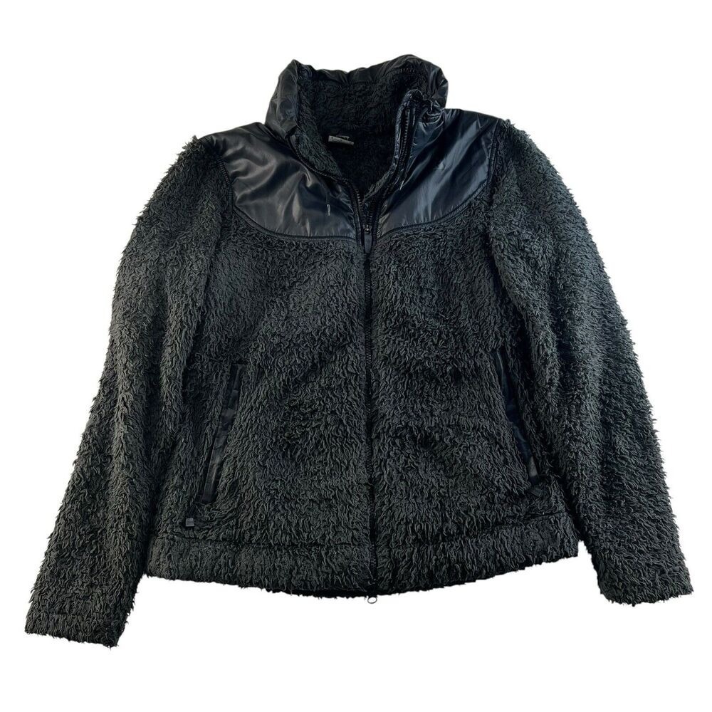 NIKE ACG‎ Women's Medium Black Teddy Fleece Full Zip Jacket Super Soft Plush